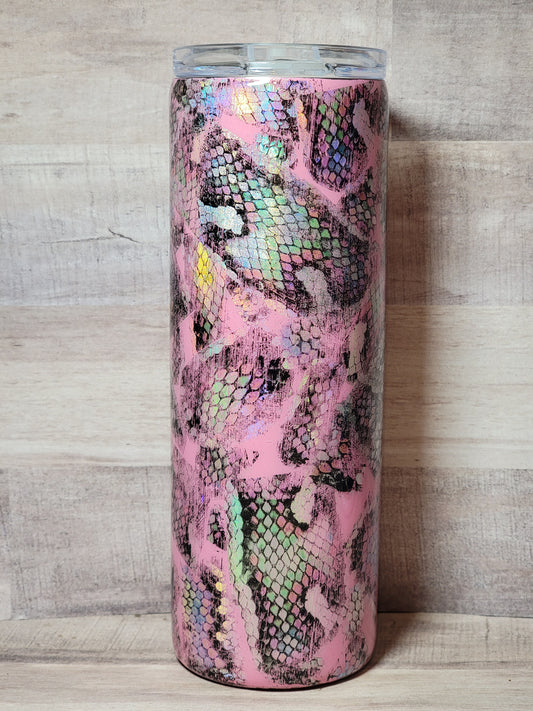 Custom 20 oz Tumbler Holographic Snakeskin