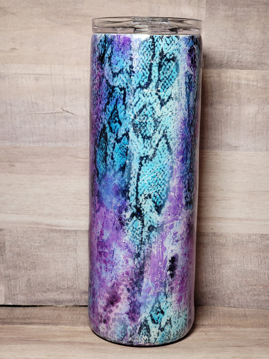 Custom 20 oz Tumbler Snakeskin Multi color