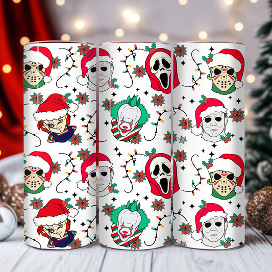 20 oz Stainless Steel Sublimated Tumbler Christmas Horror