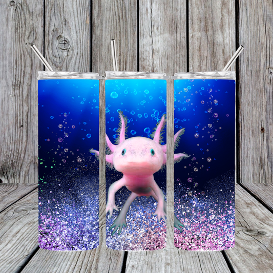 20 oz Stainless Steel Sublimated Tumbler Axolotl