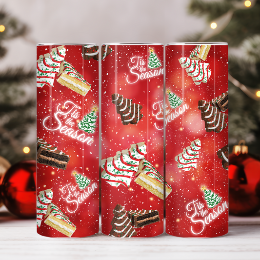 20 oz Stainless Steel Sublimated Tumbler Christmas Tree Cakes