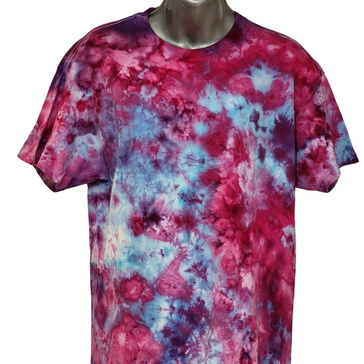 Ice Tie Dye Crewneck T-shirt Fuchsia & Ice